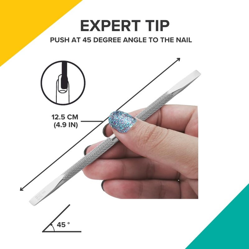 Rui Smiths Pro Cuticle Pusher with 2 Ends - Stainless Steel Manicure Tool - Style 105 - Image 5